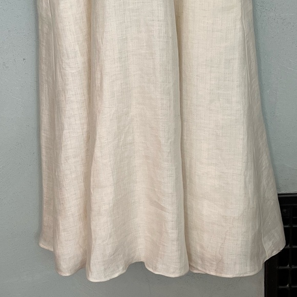 Lauren Ralph Lauren 100% Linen Sleeveless Crossover V Neck Swing MIDI Dress 2 - Picture 4 of 14